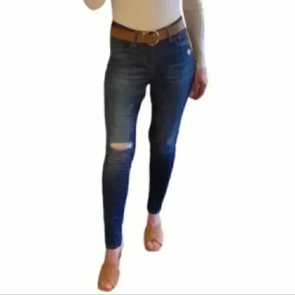 Old Navy Rockstar Skinny Jeans Distressed Denim Mid Rise Blue Size 2/26 - Picture 14 of 16